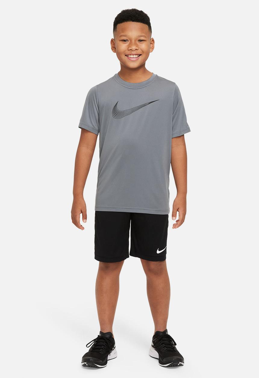 Nike - B nk df hbr short sleeve top - smoke grey/black