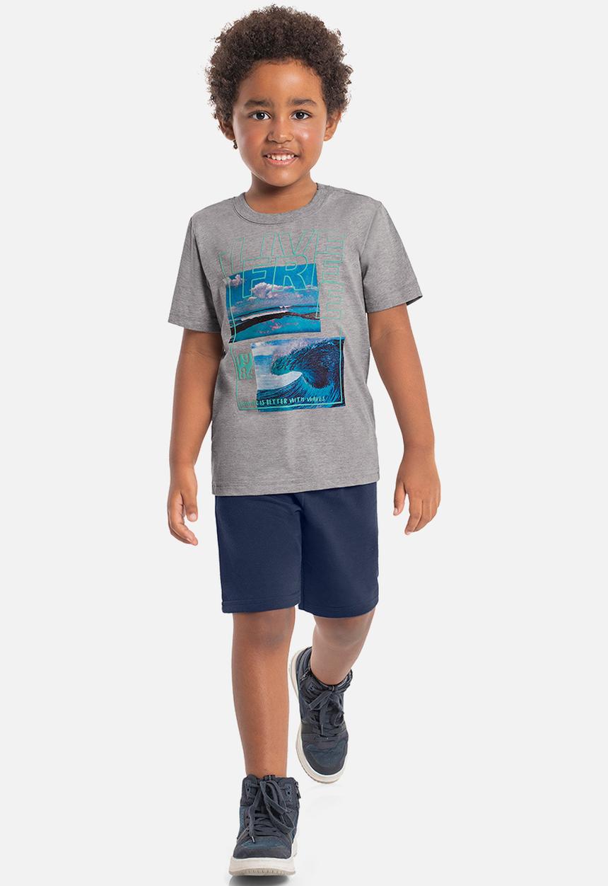 Bee Loop - Jersey T-shirt and shorts set - grey & navy 