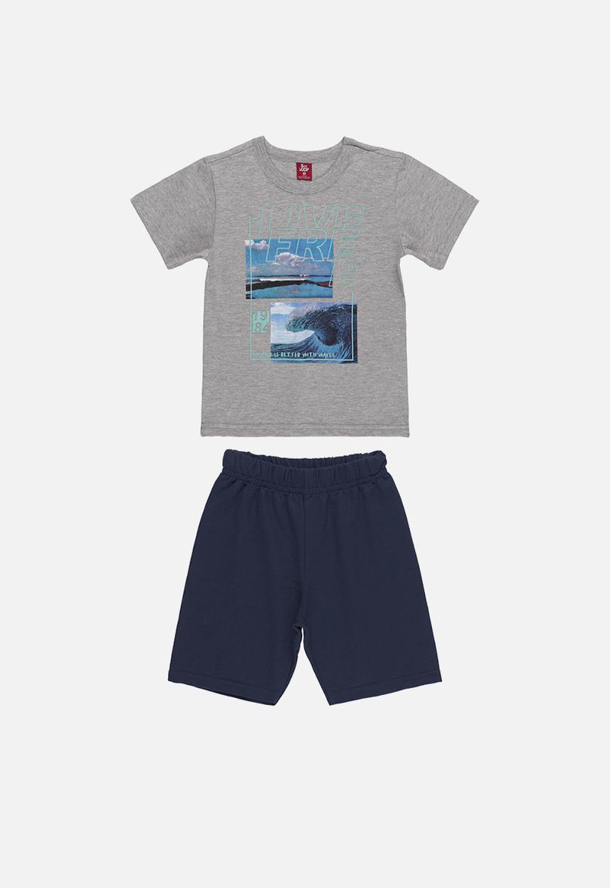 Bee Loop - Jersey T-shirt and shorts set - grey & navy 