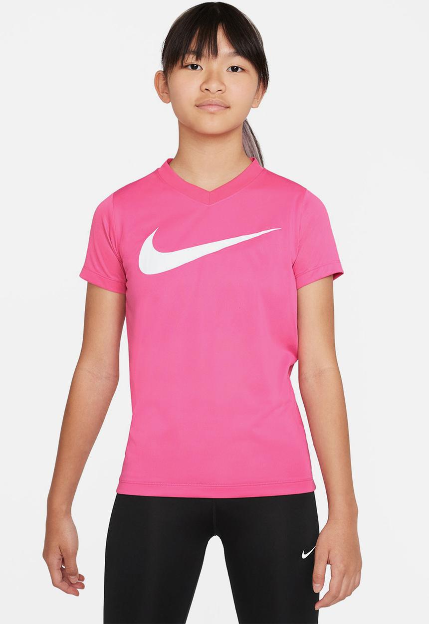 Nike - G nk df tee rleg vneck swoosh - pinksicle