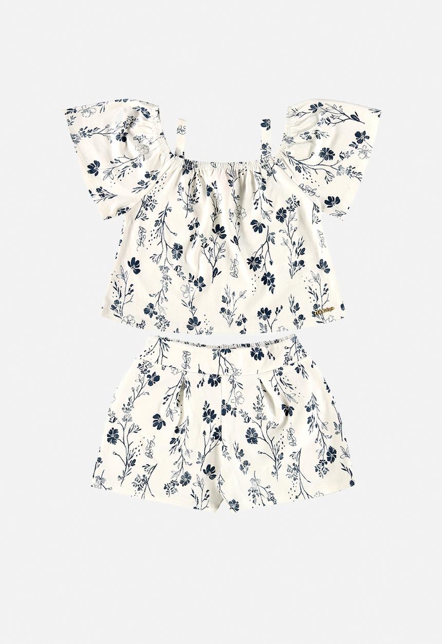 Quimby - Elastane jersey crop top and shorts - white