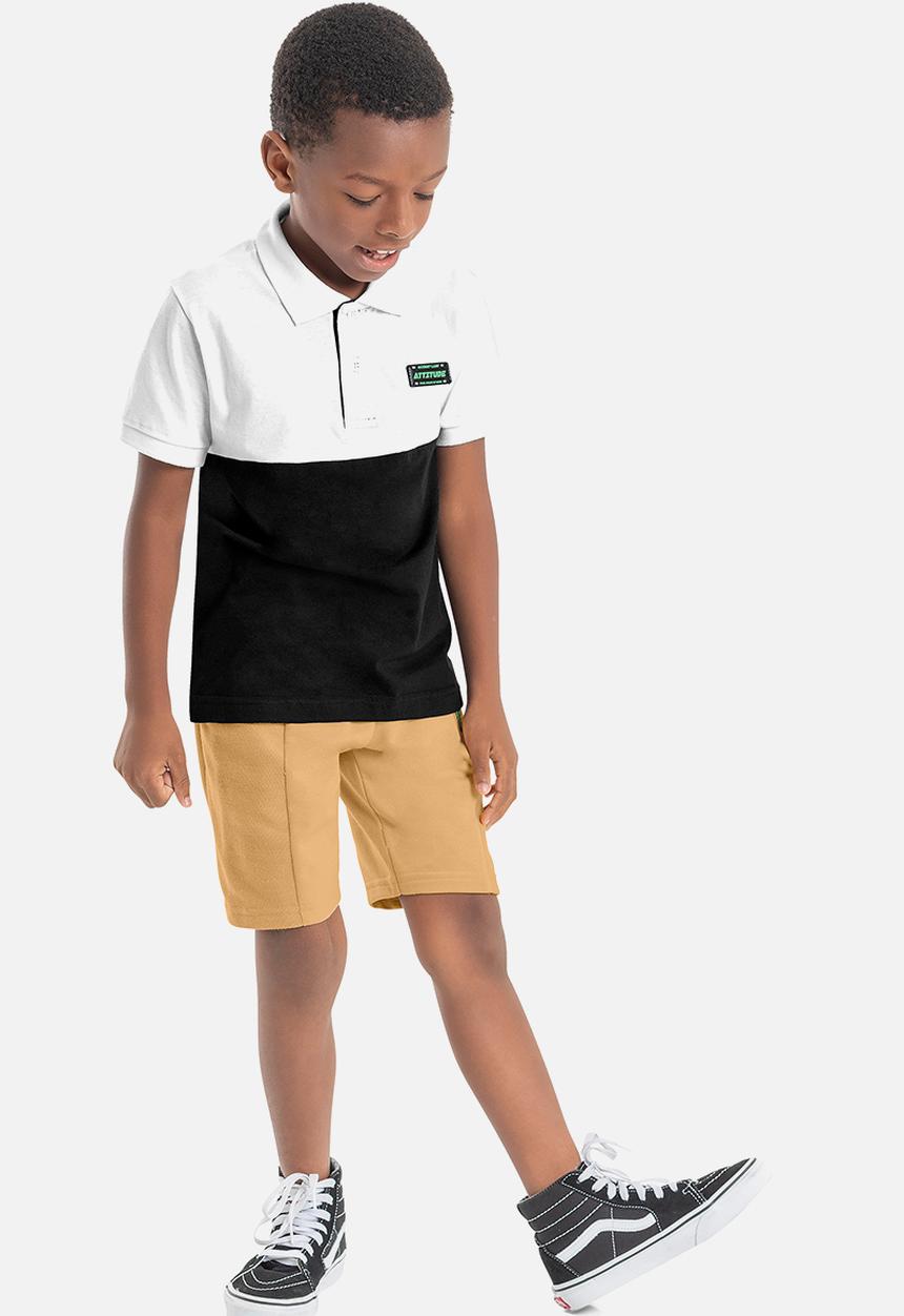 Quimby - Single jersey polo shirt - white