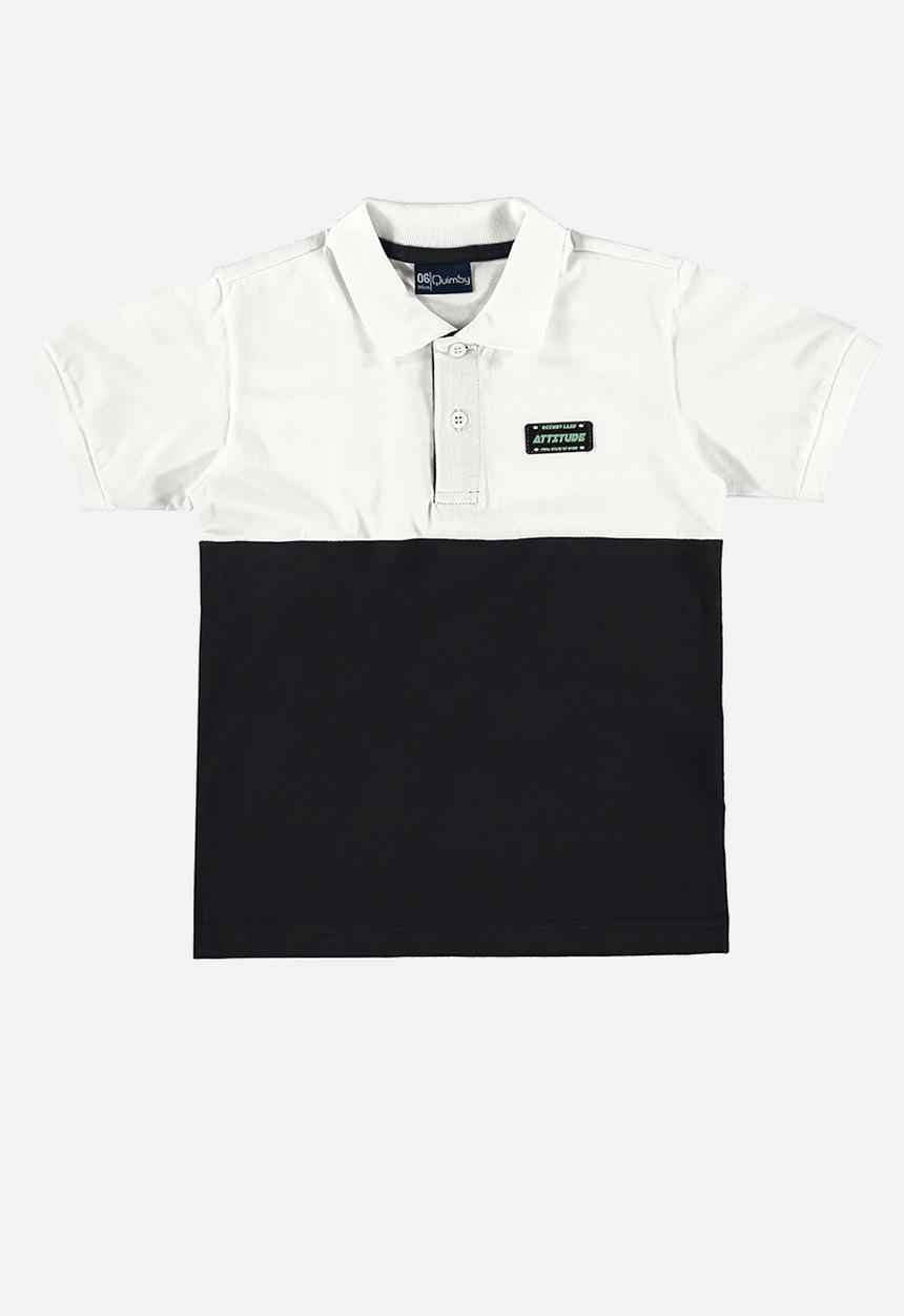 Quimby - Single jersey polo shirt - white