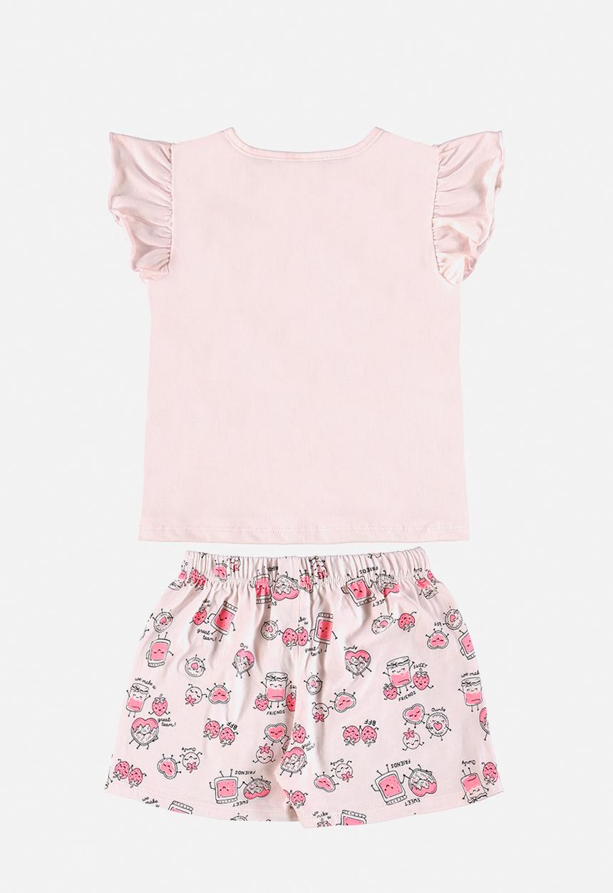 Quimby - Single jersey blouse and shorts pj - light pink