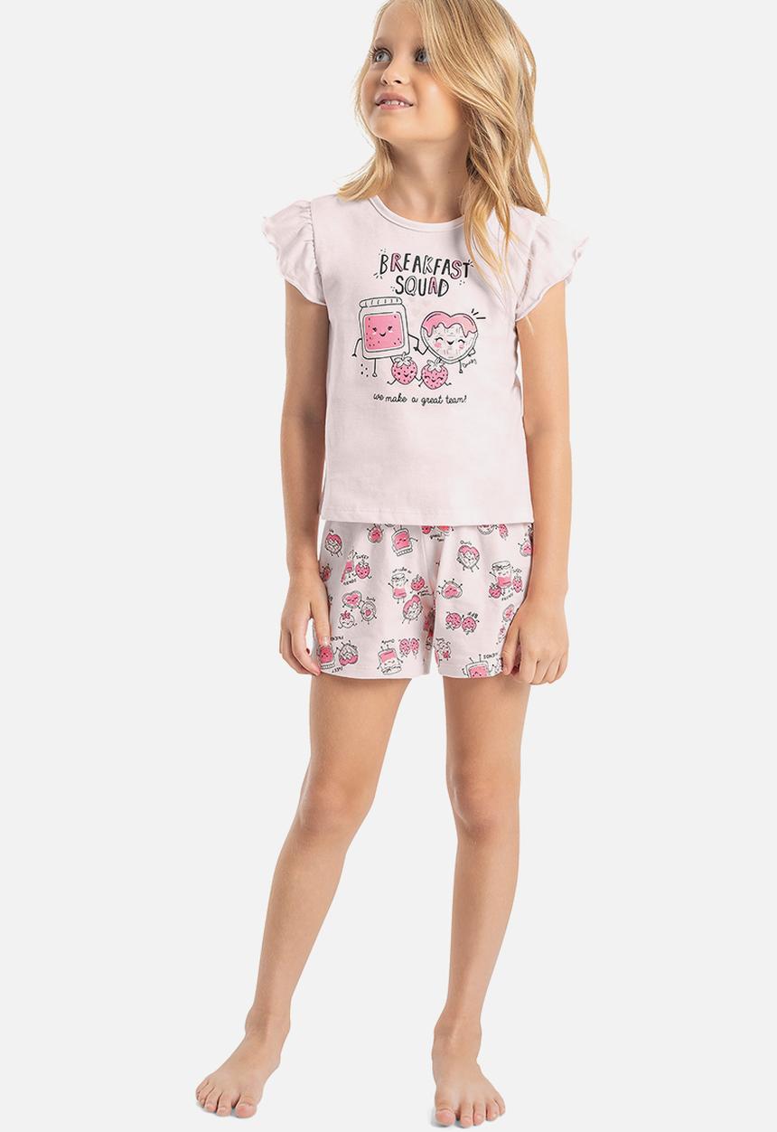 Quimby - Single jersey blouse and shorts pj - light pink