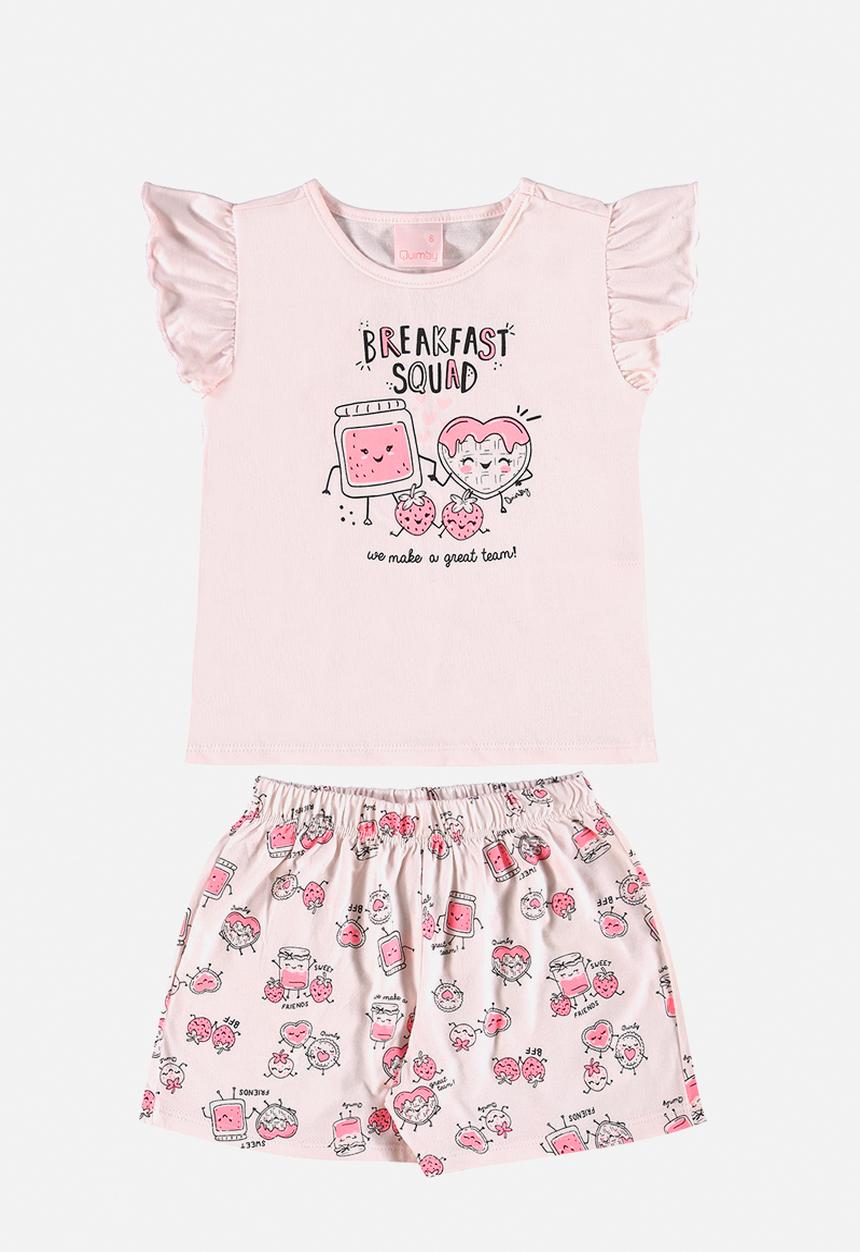 Quimby - Single jersey blouse and shorts pj - light pink