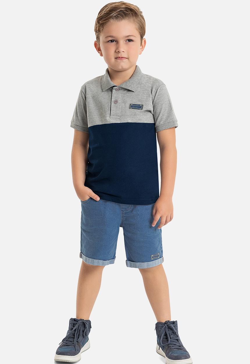 Quimby - Single jersey polo shirt - grey