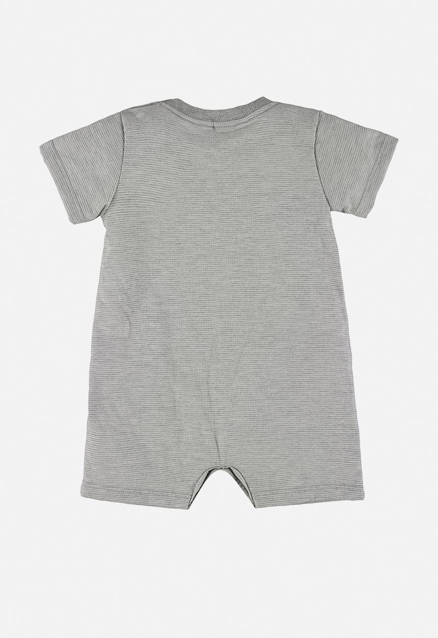 UP Baby - Yarn dyed single jersey romper - grey
