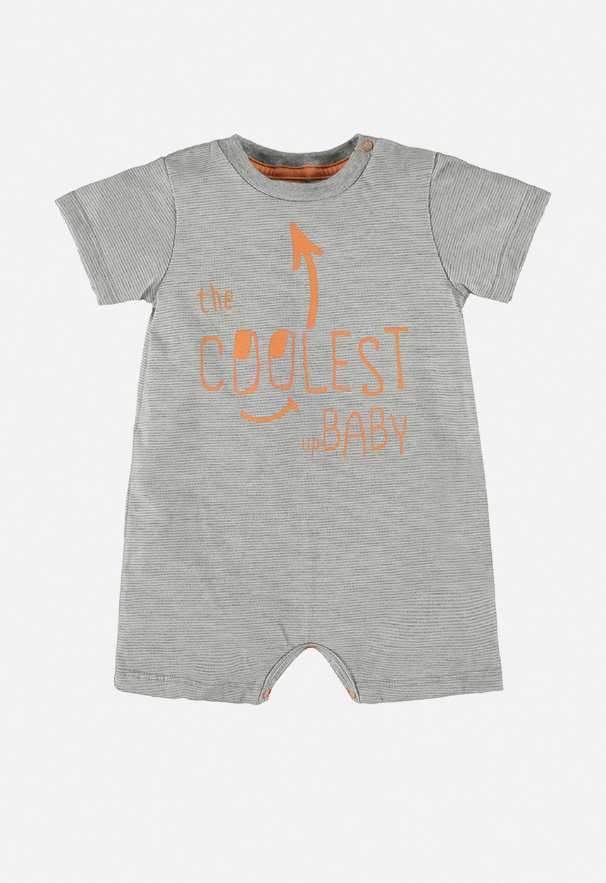 UP Baby - Yarn dyed single jersey romper - grey