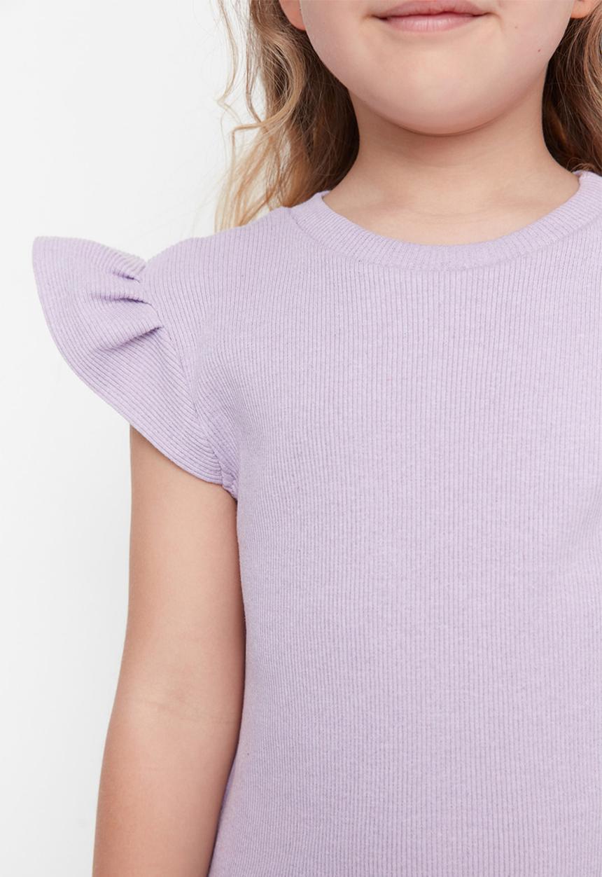 Trendyol - Girls shoulder frill blouse - lilac