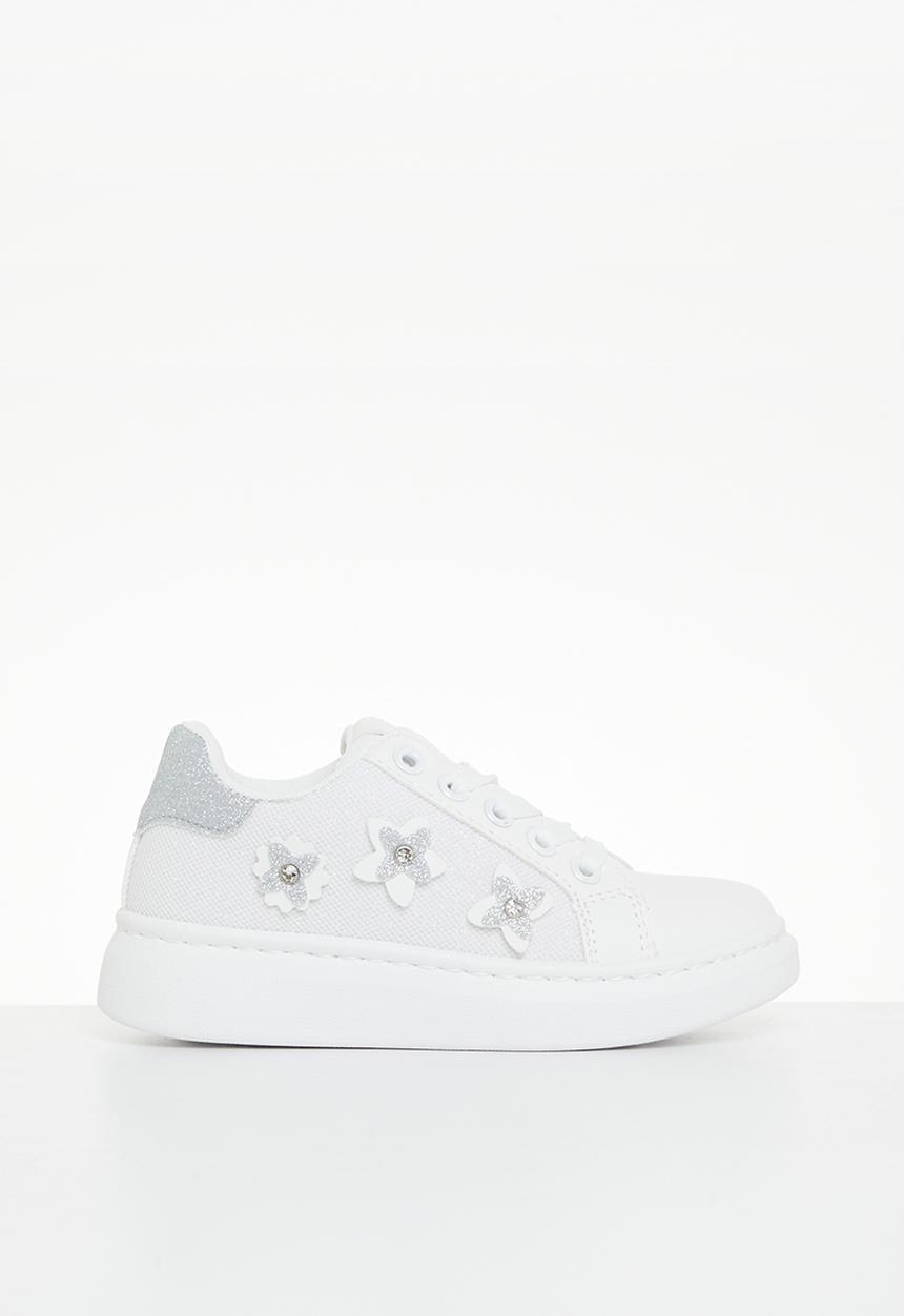 Pierre Cardin - Kids meshed embellished sneaker - white
