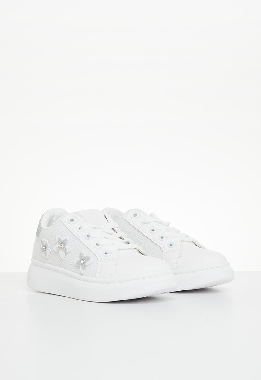 Pierre Cardin - Kids meshed embellished sneaker - white