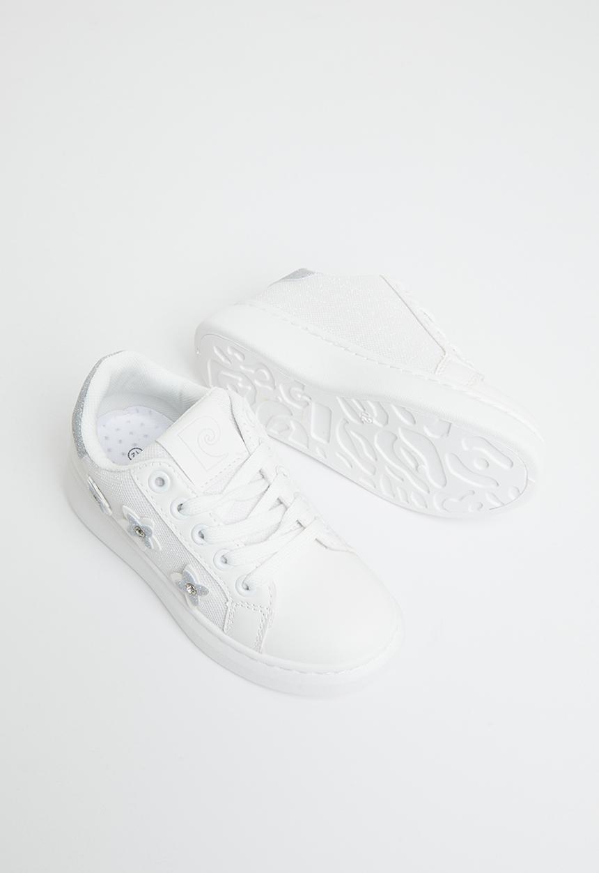 Pierre Cardin - Kids meshed embellished sneaker - white