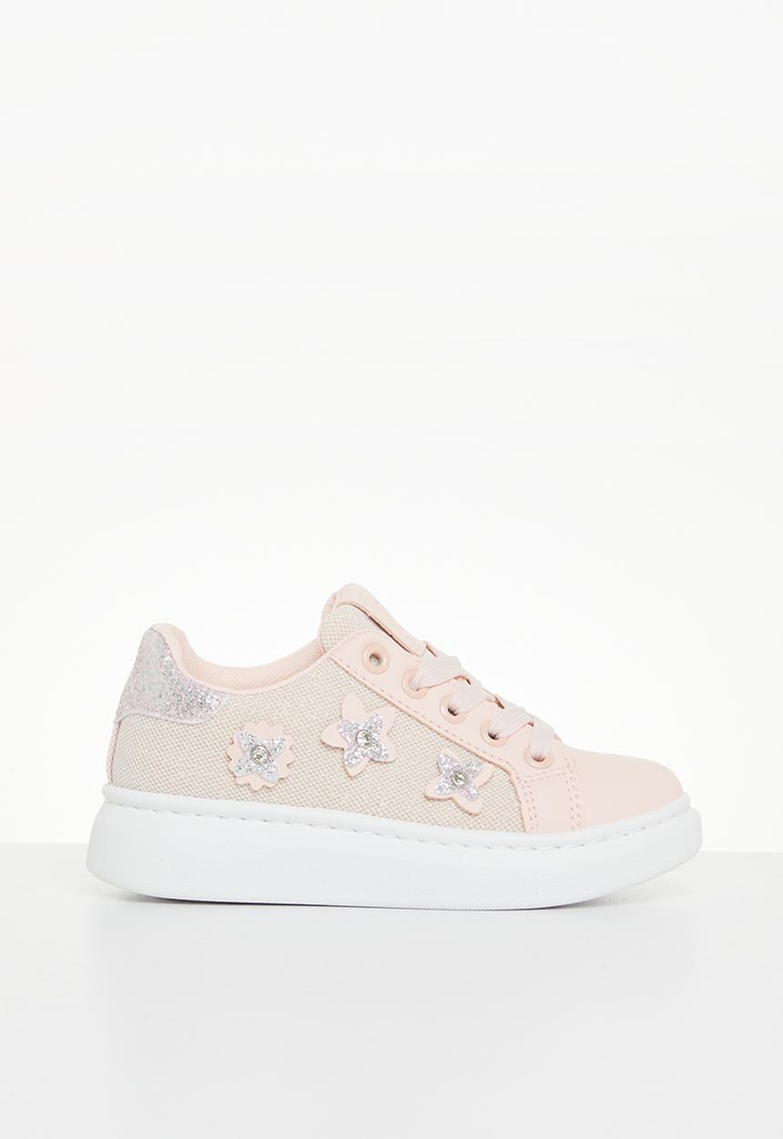 Pierre Cardin - Kids meshed embellished star sneaker - pink