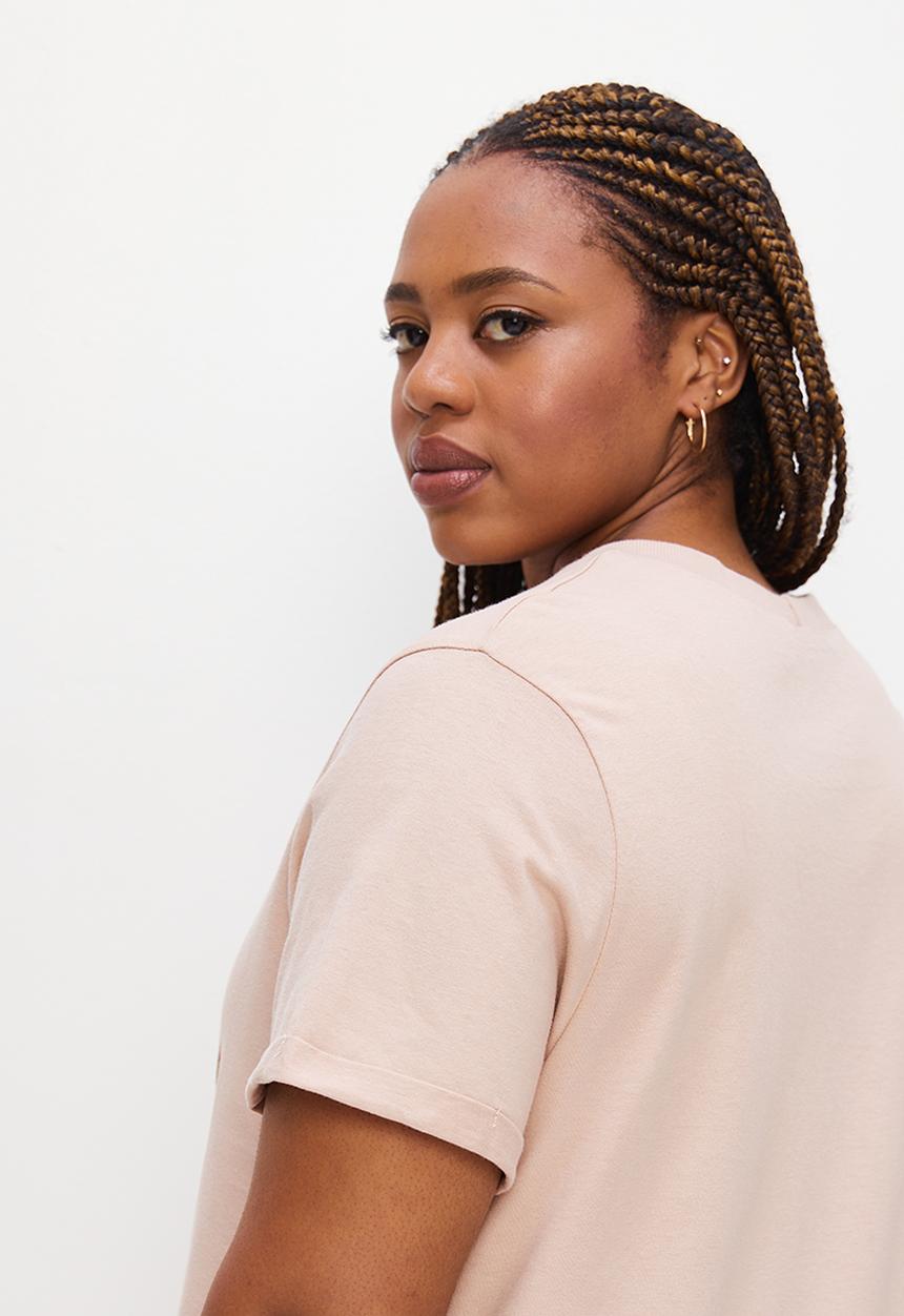 Blake - Plus mini T-shirt dress - stone