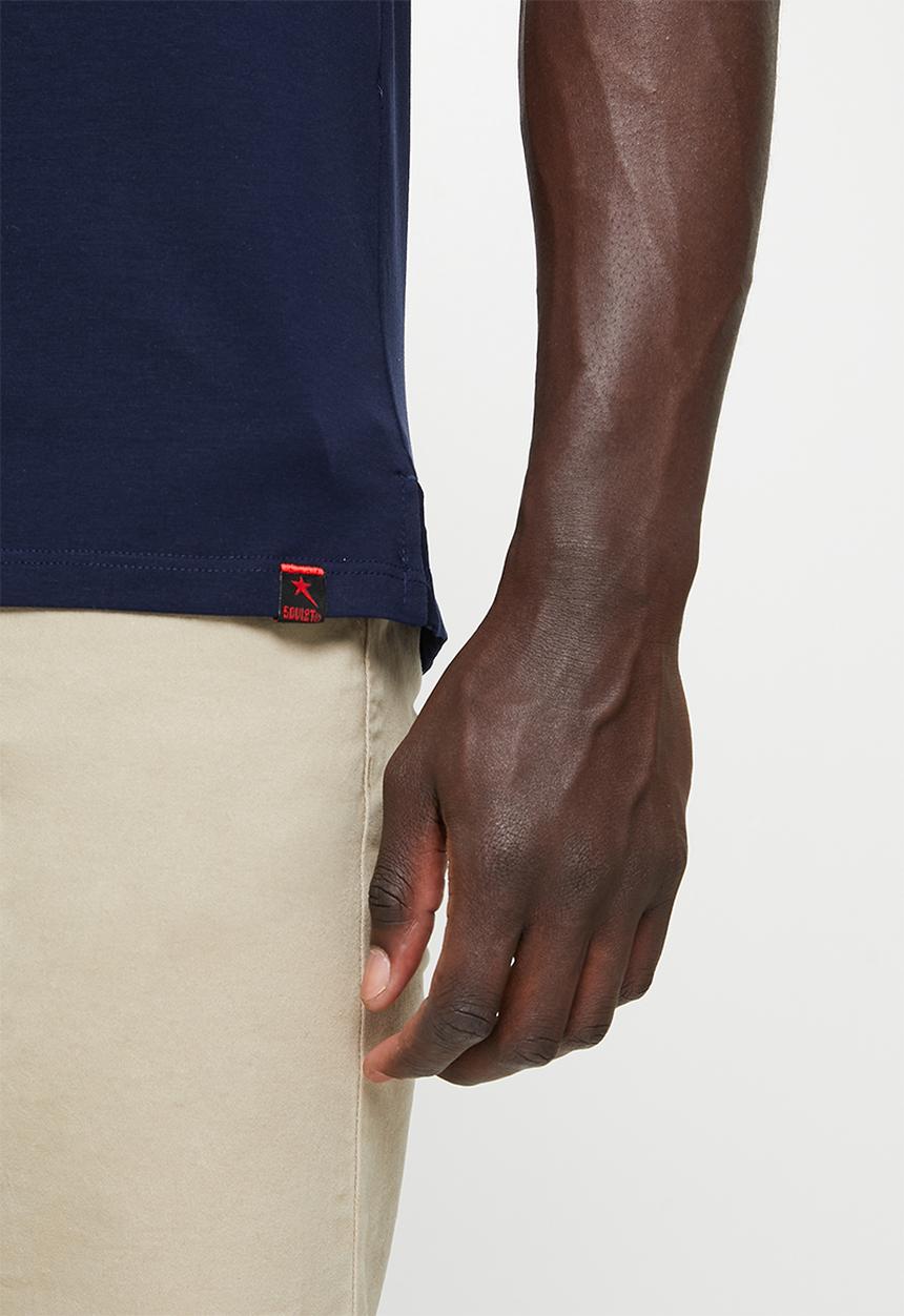 SOVIET - M landon short sleeve y/dye stripe golfer - sky blue