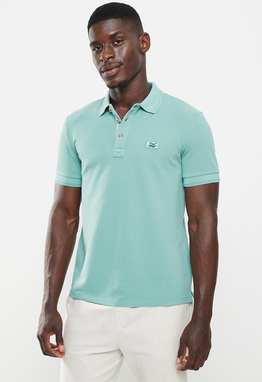 Vertigo - Vertigo badge embroidery pigment dyed  golfer - mineral blue