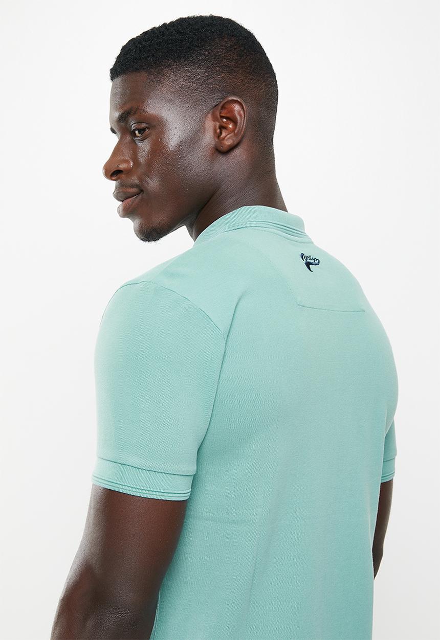 Vertigo - Vertigo badge embroidery pigment dyed  golfer - mineral blue