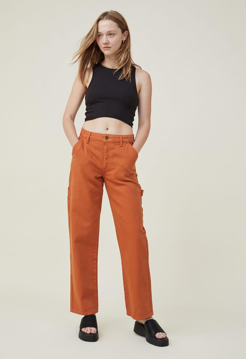 Cotton On - Petite carpenter jean - autumn brown