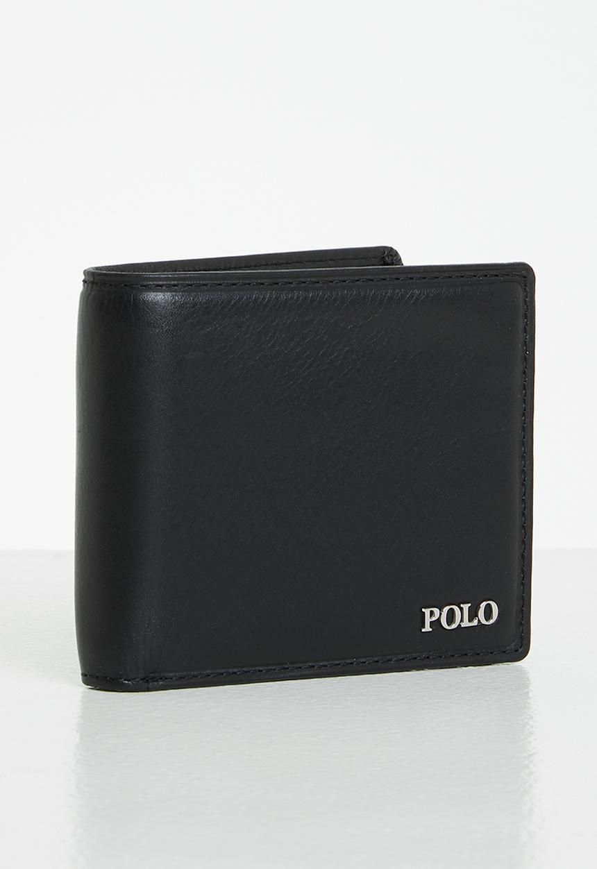 POLO - Coin billfold w top card flap - black