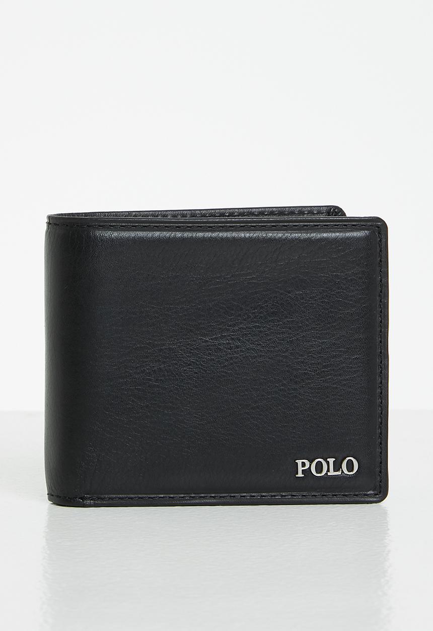 POLO - Coin billfold w top card flap - black
