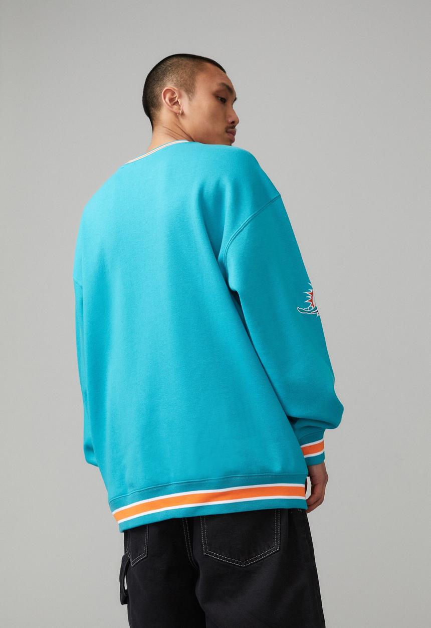 Factorie - Oversized nfl crew - lcn nfl teal/dolphins tipped