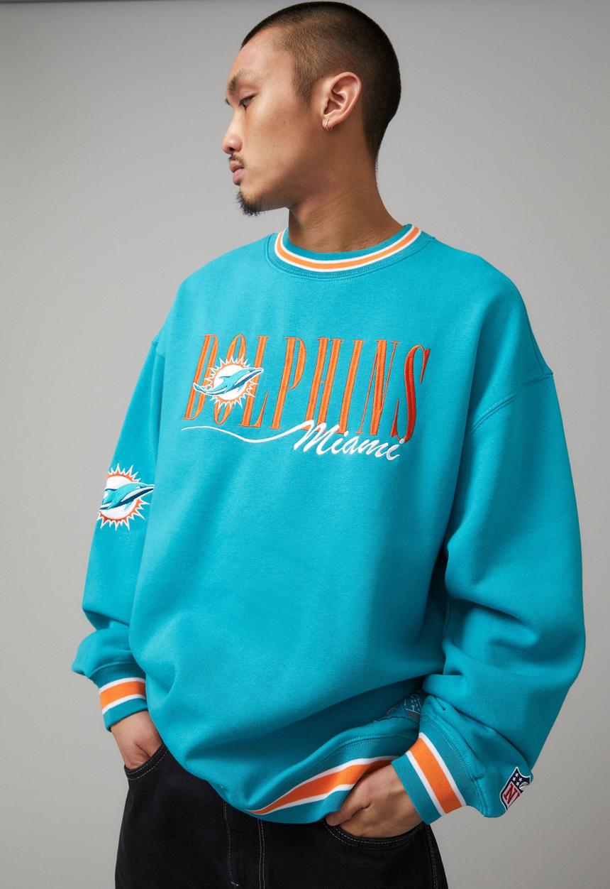 Factorie - Oversized nfl crew - lcn nfl teal/dolphins tipped