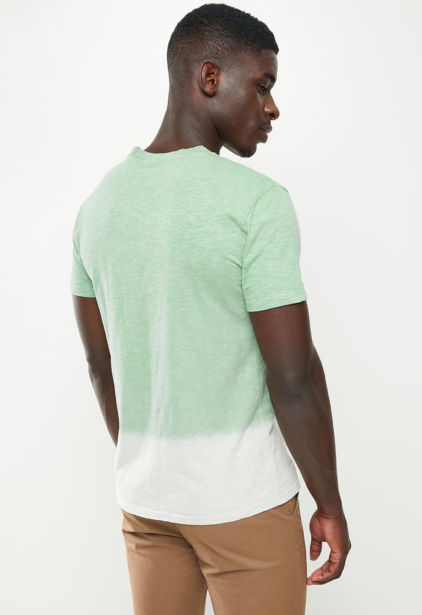 POLO - Men pjc lunga short sleeve dip dye tee - green