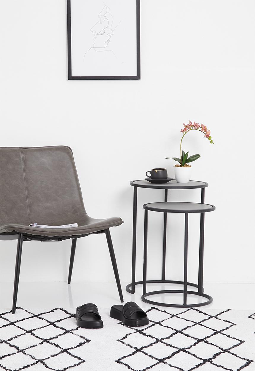 Sixth Floor - Detroit nested tables set of 2  - black