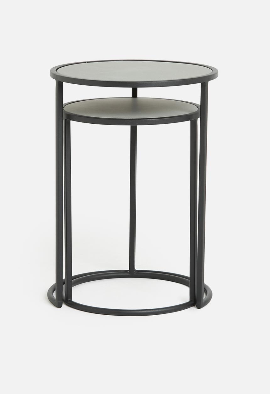 Sixth Floor - Detroit nested tables set of 2  - black