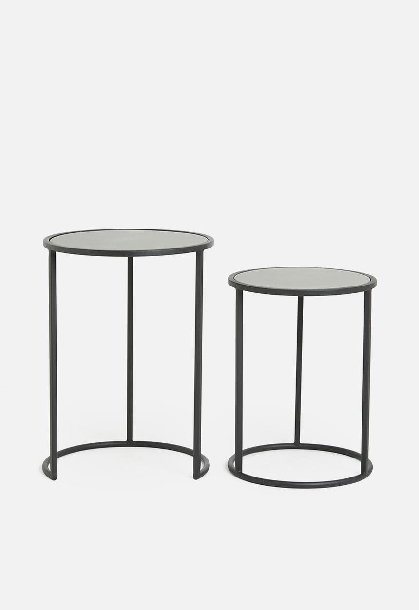 Sixth Floor - Detroit nested tables set of 2  - black