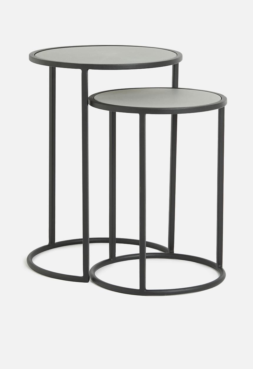 Sixth Floor - Detroit nested tables set of 2  - black