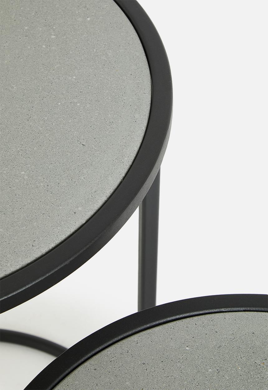 Sixth Floor - Detroit nested tables set of 2  - black