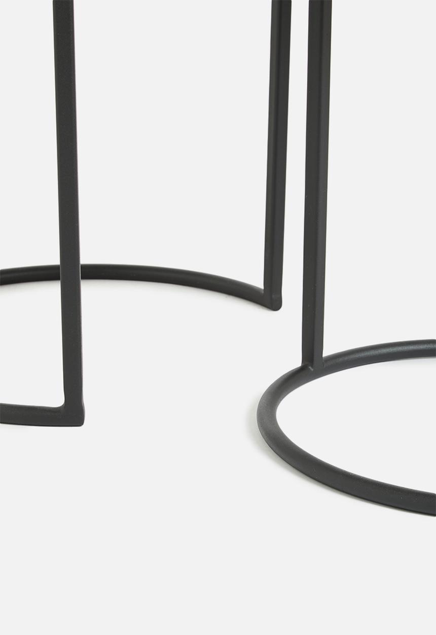 Sixth Floor - Detroit nested tables set of 2  - black