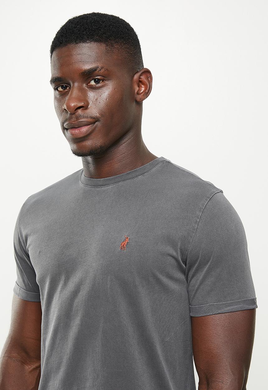 POLO - Men pjc clive short sleeve overdyed tee - black
