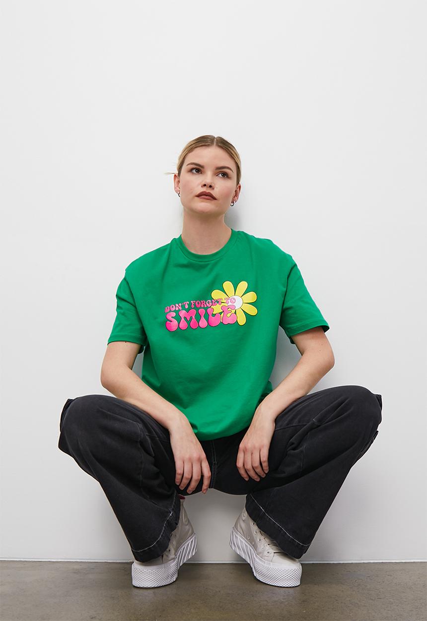 Blake - Graphic oversized tee - green