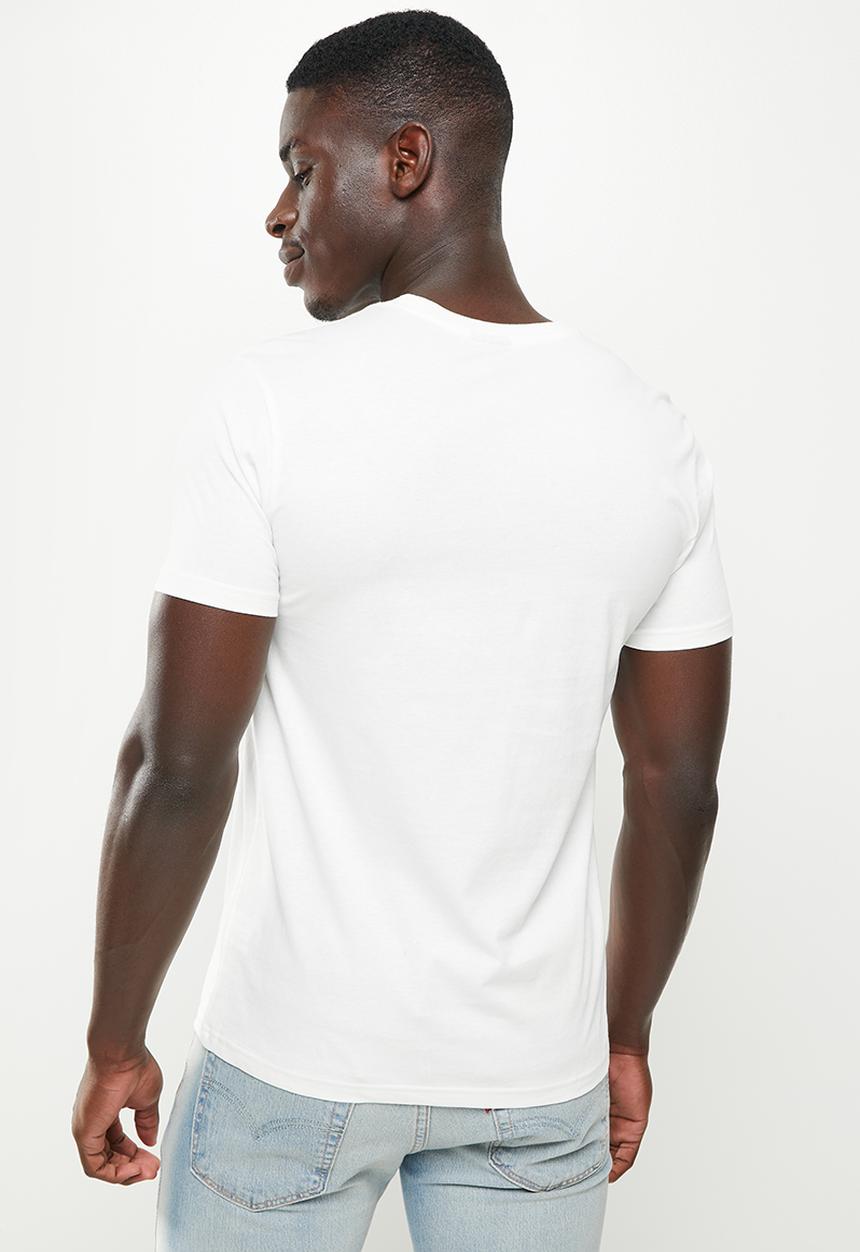 POLO - Men embossed crest tee - white