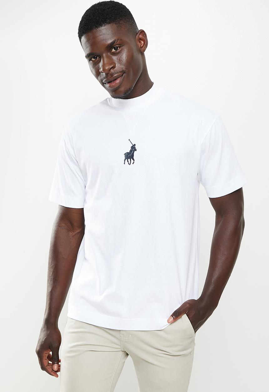POLO - Men sport jack high collar tee - white