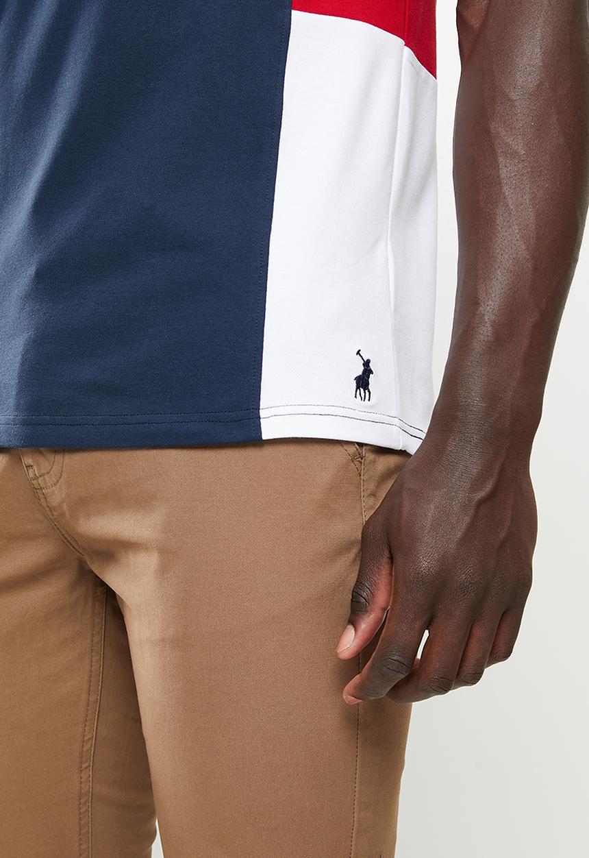 POLO - Men sport nonkosi colour block tee - navy