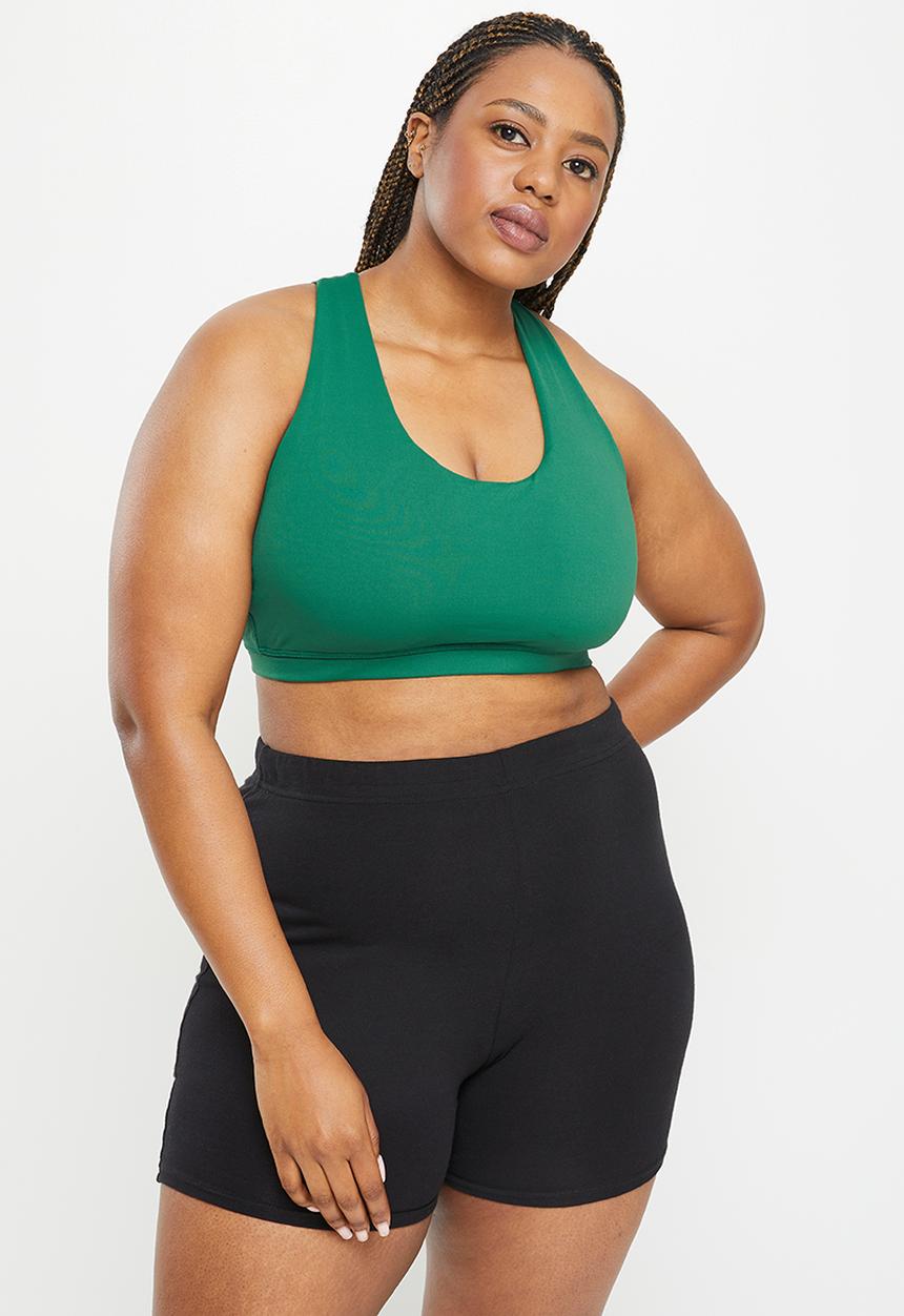 Cotton On - Curve  active strappy sports crop - verdant green