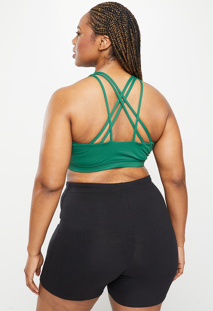 Cotton On - Curve  active strappy sports crop - verdant green