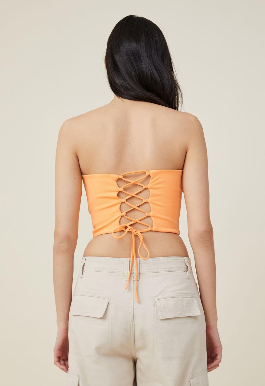Cotton On - Clarke corset tube top - soft orange