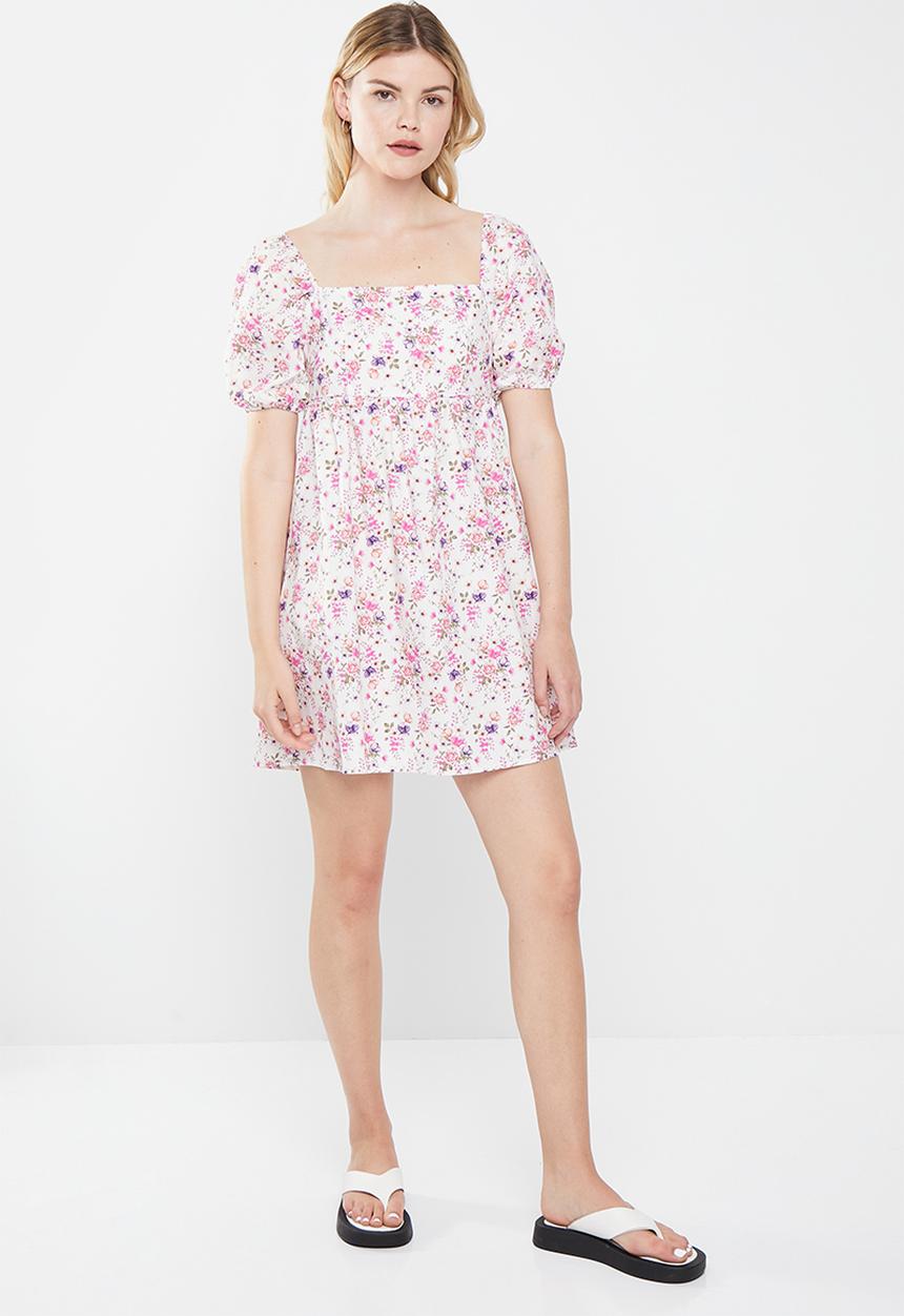 Glamorous - Ladies dress - white vintage flower