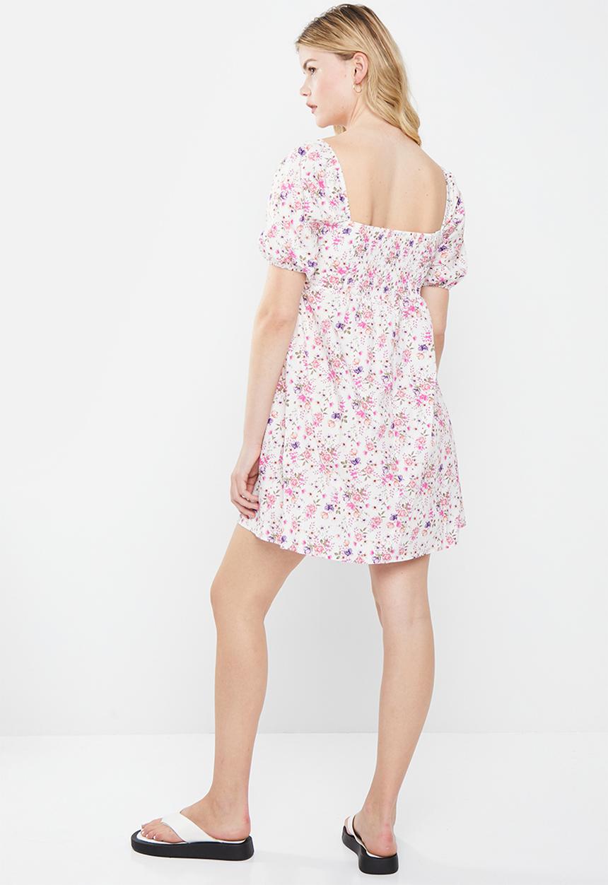 Glamorous - Ladies dress - white vintage flower