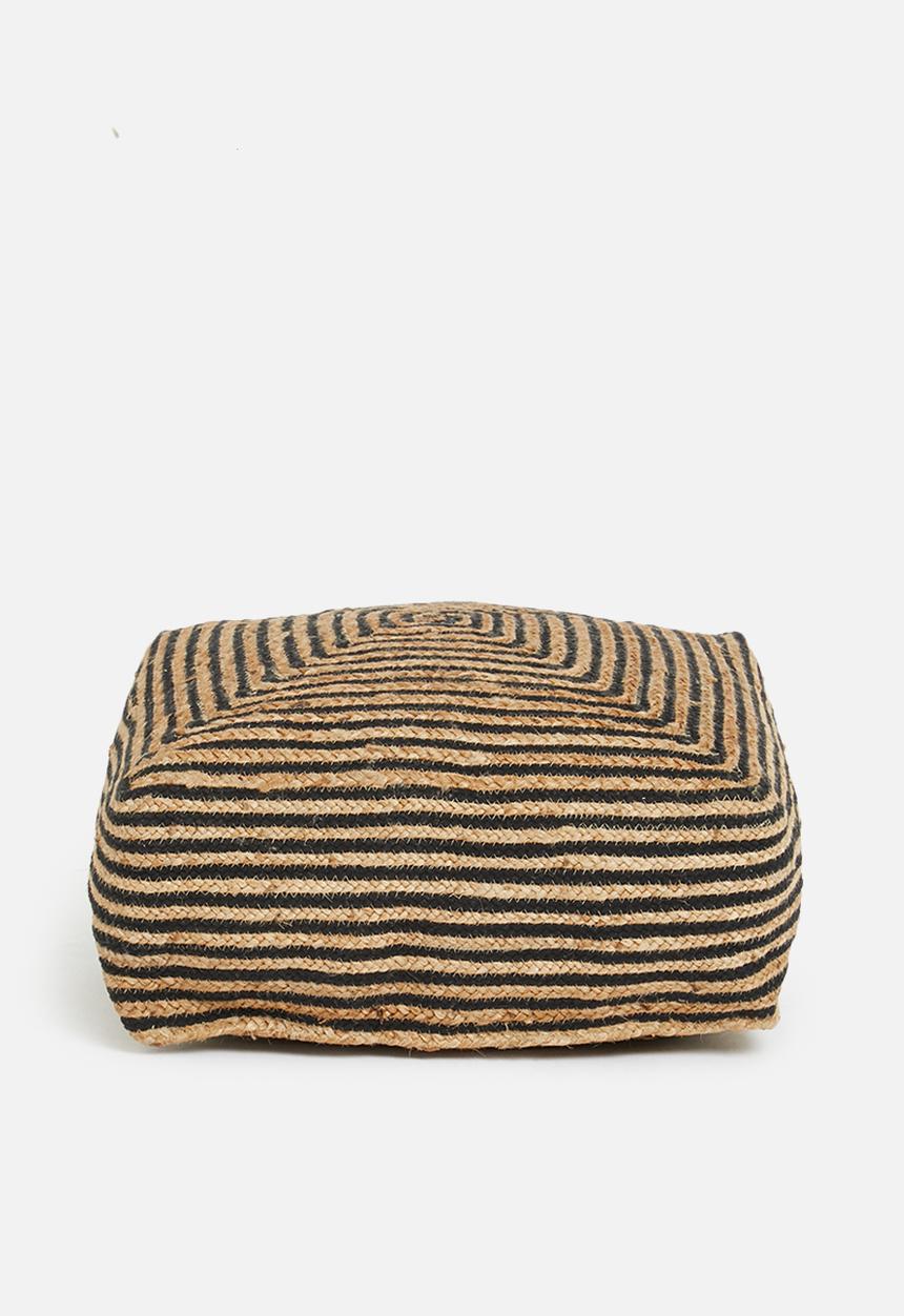 Sixth Floor - Topo patio floor cushion -black and natural