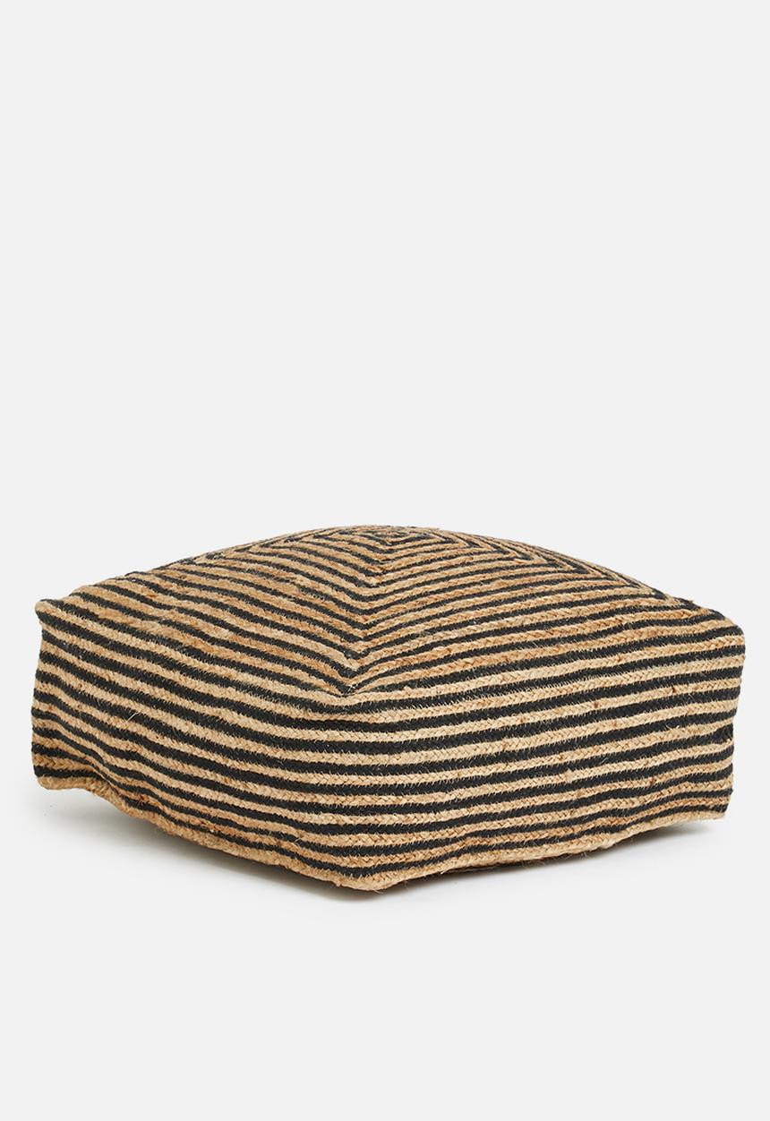 Sixth Floor - Topo patio floor cushion -black and natural