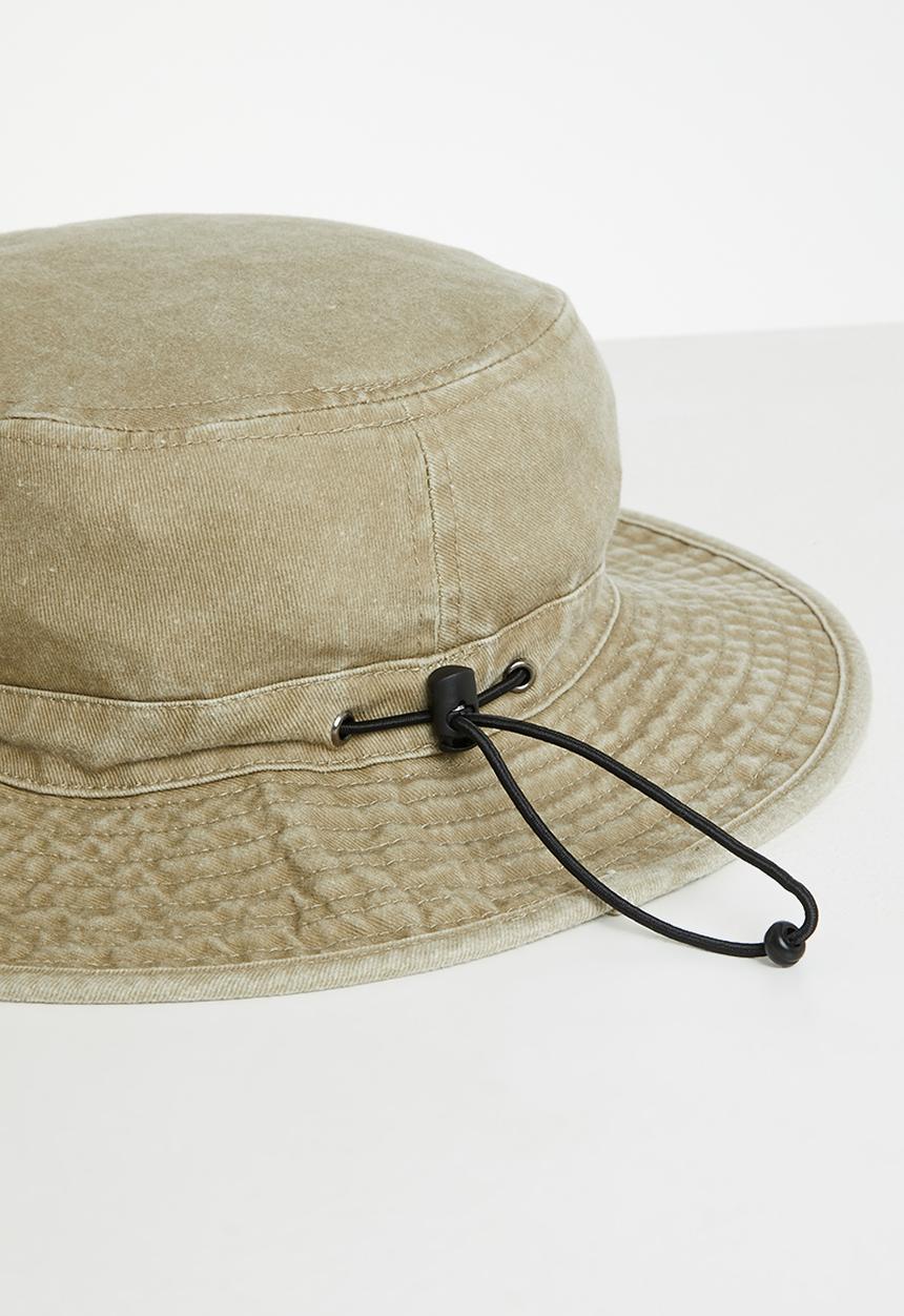 Lark & Crosse - Shelly string bucket hat - khaki