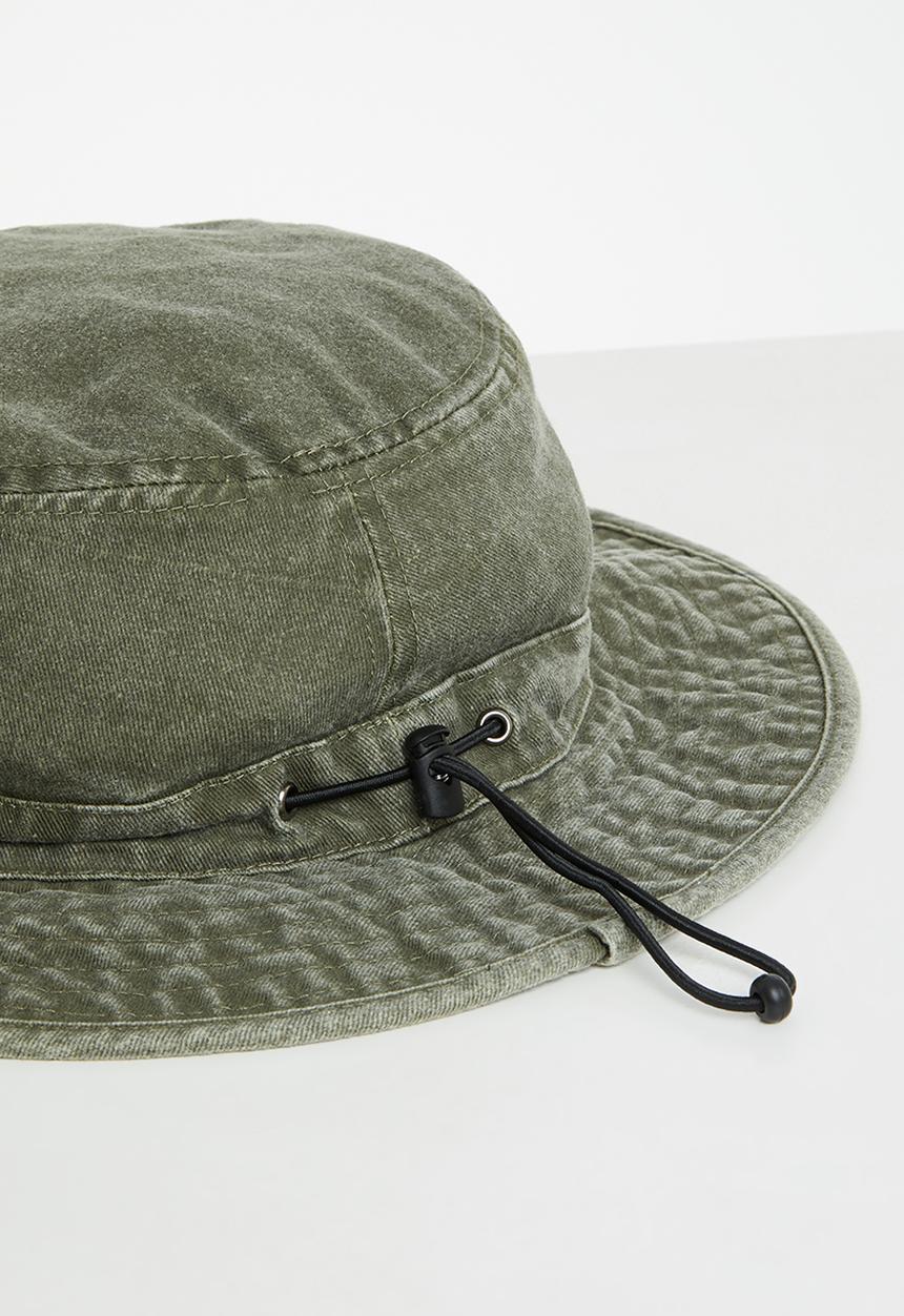 Lark & Crosse - Shelly string bucket hat - olive