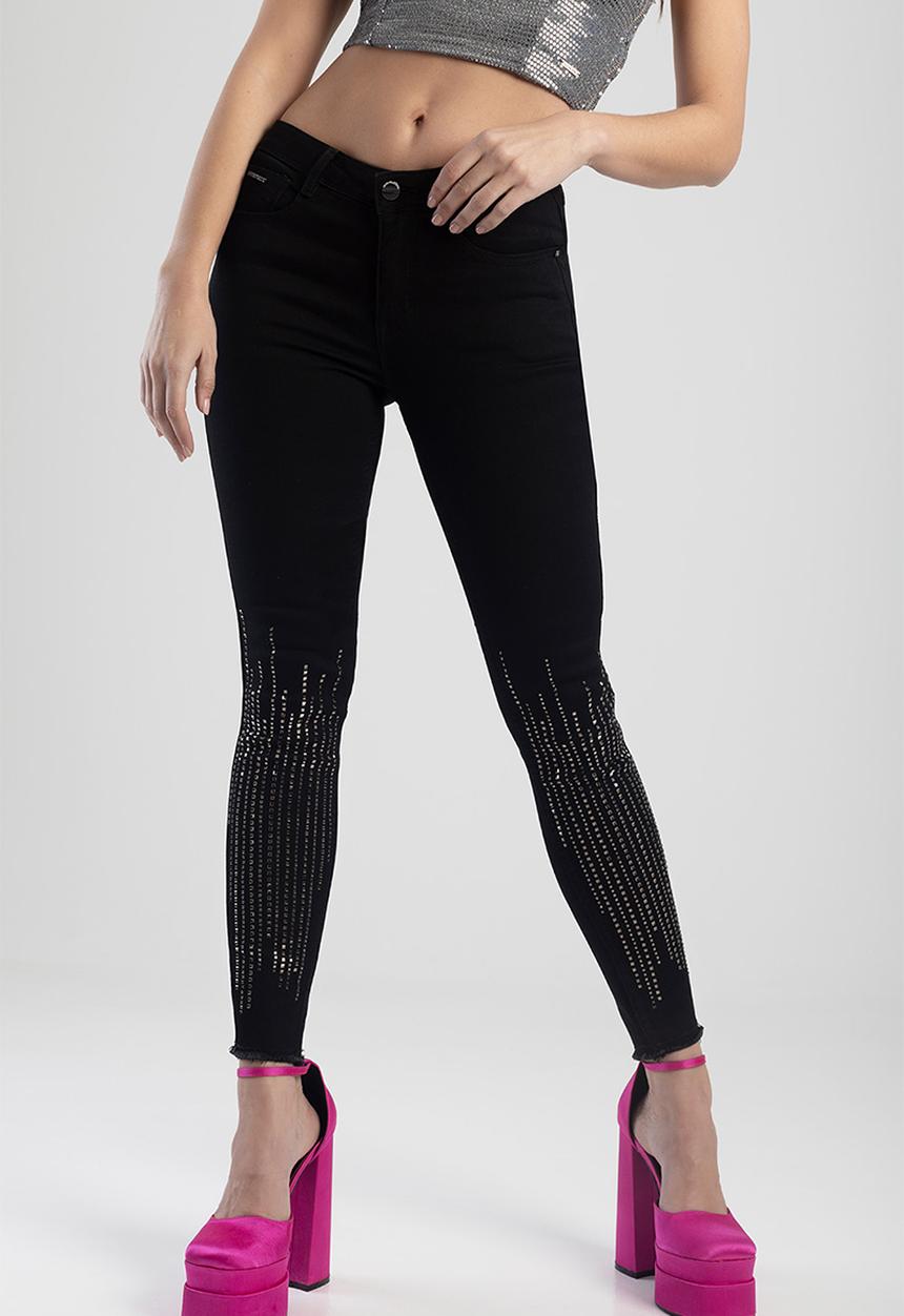 SISSY BOY - Cosmo jet: jon jon skinny with hem detail - black