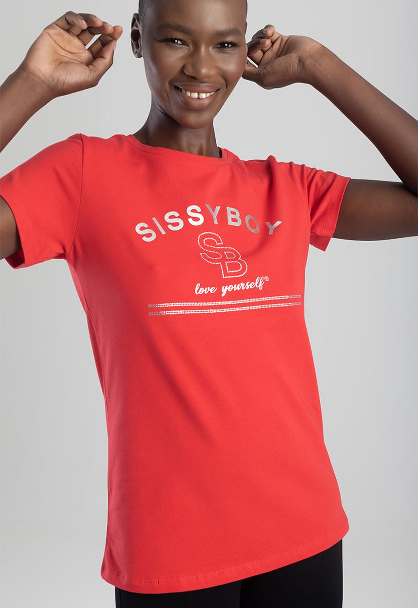 SISSY BOY - Ruby rue: regular fit logo with bling mixed logo - red